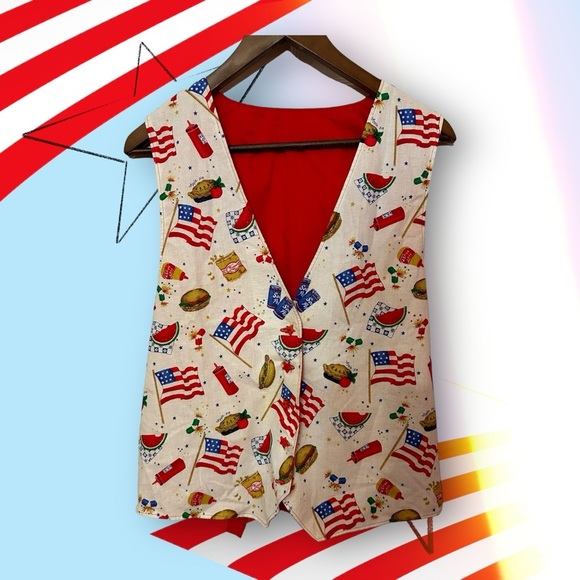 Vintage Daisy Kingdom Patty's Picnic USA Vest Handmade 1997 size large - Picture 4 of 15